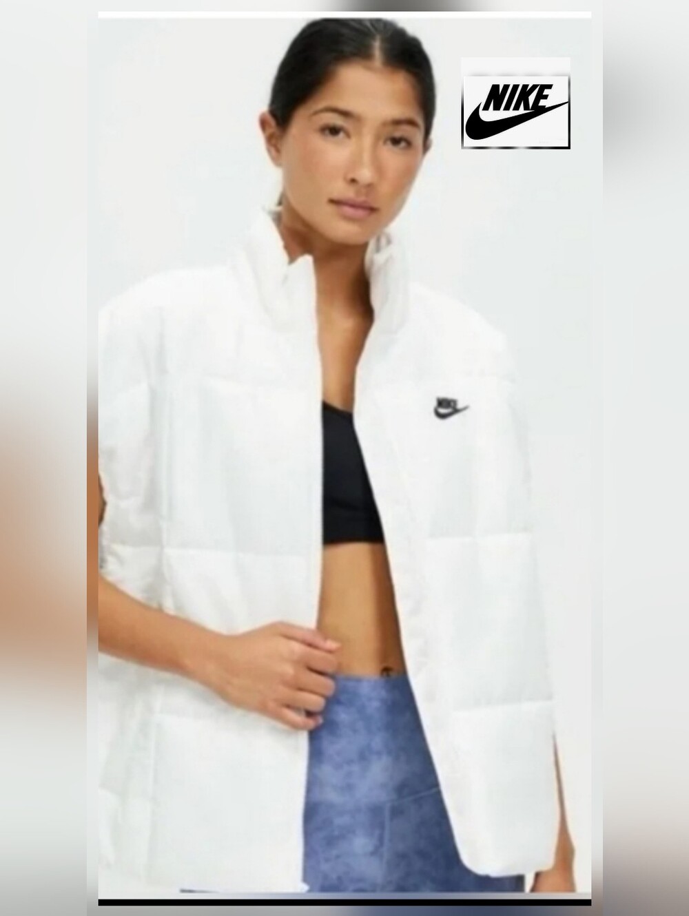 Nike Women's White Puffer Vest